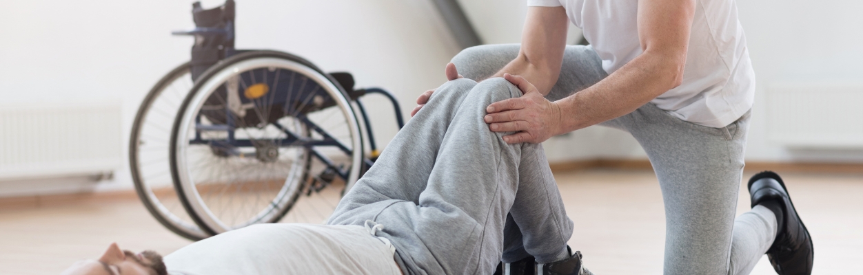 Paralysed person receiving therapy